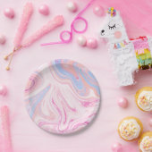 Eleganter, farbenfroher pastellrosa, orangefarbene pappteller (Party)