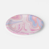 Eleganter, farbenfroher pastellrosa, orangefarbene pappteller (Schrägansicht)