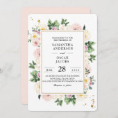 Eleganter farbenfroher Wasserfarben Schönheit Blum Einladung (Vorne/Hinten)