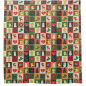 Eleganter farbenfroher Weihnachtsmuster Duschvorha Duschvorhang (Vorderseite)