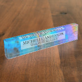 Eleganter farbiger Agate Geode Stone Beruflich Namensplakette (Seite)