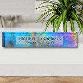 Eleganter farbiger Agate Geode Stone Beruflich Namensplakette