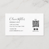 Eleganter Farbiger Blumengarten Floral QR-Code Visitenkarte (Rückseite)