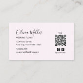 Eleganter Farbiger Blumengarten Floral QR-Code Visitenkarte (Rückseite)