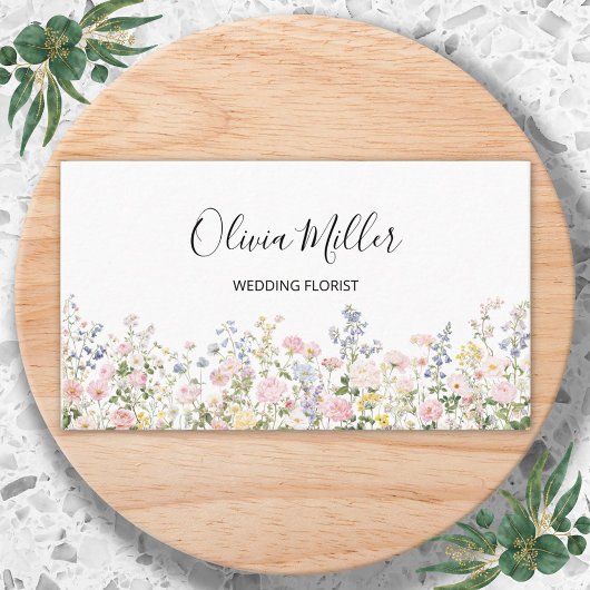 Eleganter Farbiger Blumengarten Floral QR-Code Visitenkarte