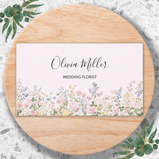 Eleganter Farbiger Blumengarten Floral QR-Code Visitenkarte