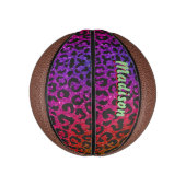 Eleganter farbiger Glitzer-Tierdruck 3D Monogramm Mini Basketball (Vertikal)