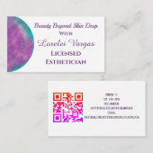 Eleganter farbiger Watercolor Östhetiker & QR Visitenkarte (Vorne/Hinten)