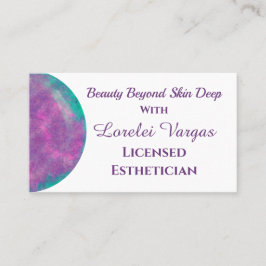 Eleganter farbiger Watercolor Östhetiker & QR Visitenkarte