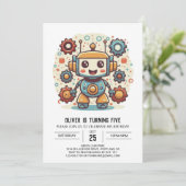 Eleganter Farbroter zum Geburtstag Einladung (Stehend Vorderseite)