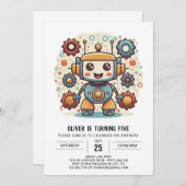 Eleganter Farbroter zum Geburtstag Einladung (Vorne/Hinten)