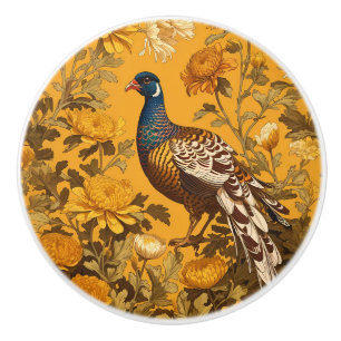 Eleganter Fasan William Morris Inspiriert Keramikknauf