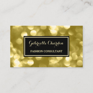 Eleganter Fashion Consultant Glamour Gold Bokeh Visitenkarte