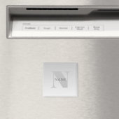 Eleganter Faux-Silber-Grau-Verlauf-Monogramm-Klass Magnet (In Situ (Geschirrspüler))