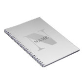 Eleganter Faux-Silber-Grau-Verlauf-Monogramm-Klass Notizblock (Rechte Seite)