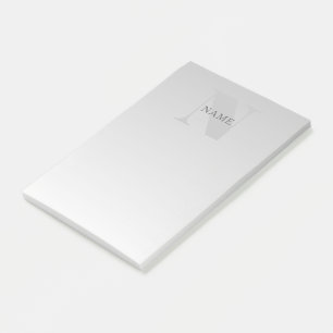 Eleganter Faux-Silbergrau-Verlaufs-Monogramm-Klass Post-it Klebezettel