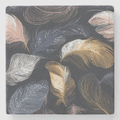 Eleganter Feather Bohemisch Stone Untersetzer (Vorderseite)