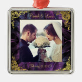 Eleganter Feathers Gold Border Keepake Ornament Aus Metall (Vorne)