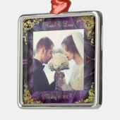 Eleganter Feathers Gold Border Keepake Ornament Aus Metall (Links)