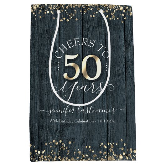 Eleganter Feiertag bis 50 Jahre Mittlere Geschenktüte (Vorderseite)