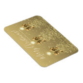 Eleganter Feiertags-Gold-Weihnachtsbaum-Gruß  Magnet (Rechte Seite)