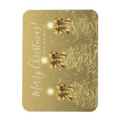 Eleganter Feiertags-Gold-Weihnachtsbaum-Gruß  Magnet (Vertikal)