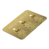 Eleganter Feiertags-Gold-Weihnachtsbaum-Gruß  Magnet (Linke Seite)