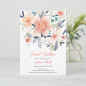 Eleganter feiner Blumenfall boho earth süß 16 Einladung (Stehend Vorderseite)