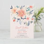 Eleganter feiner Blumenfall boho earth süß 16 Einladung (Stehend Vorderseite)