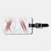 Eleganter, feiner, geistlicher Rose, weißer Marmor Gepäckanhänger (Vorderseite horizontal)