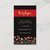 Eleganter, feiner, heller Blütenohrhalter Visitenkarte (Rückseite)