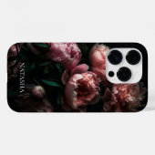 Eleganter Feminine Pink Pink Peonies Individuelle Case-Mate iPhone Hülle (Rückseite (Horizontal))