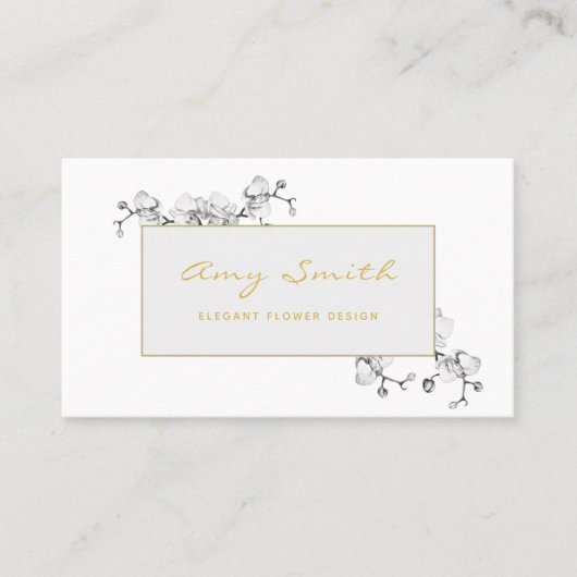 Eleganter, femininer, blumenweißer Traum Visitenkarte (Vorderseite)
