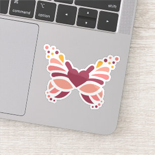 Eleganter femininer Boho-Pastell-Schmetterling Aufkleber