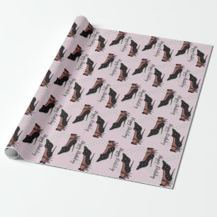 Eleganter Fersen-Schönheit Fashionista Geburtstag Geschenkpapier