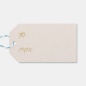 Eleganter festlicher Goldbaum Frohe Weihnachten Geschenkanhänger (Rückseite Horizontal)