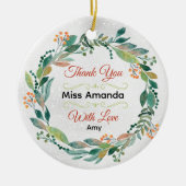 Eleganter festlicher Lehrer Weihnachtskranz Keramik Ornament (Vorne)