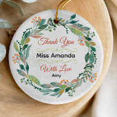 Eleganter festlicher Lehrer Weihnachtskranz Keramik Ornament