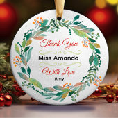 Eleganter festlicher Lehrer Weihnachtskranz Keramik Ornament