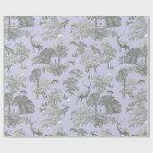 Eleganter festlicher Toile Fox Deer Gray Blue Geschenkpapier (Flach)