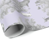 Eleganter festlicher Toile Fox Deer Gray Blue Geschenkpapier (Rolleneckpunkt)