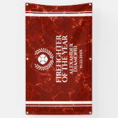Eleganter Feuerwehrmann des Jahres Roter Marmor Banner (Vertikal)