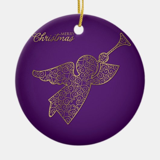 Eleganter filigraner Engel Keramik Ornament (Vorne)