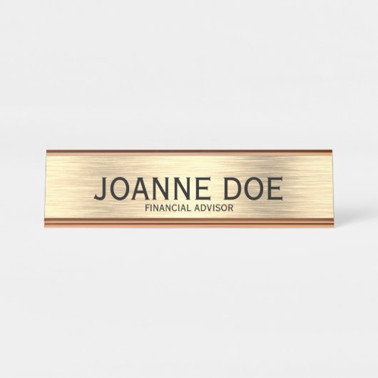 Eleganter Finanzberater, Metallic Desk Name Plate Schreibtischnamensplakette (Vorderseite )