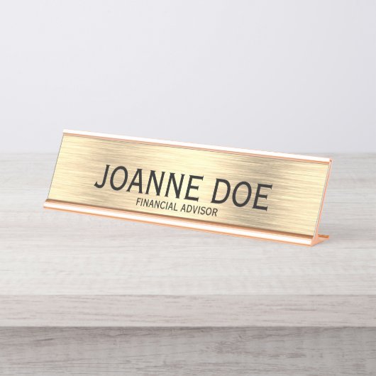 Eleganter Finanzberater, Metallic Desk Name Plate Schreibtischnamensplakette (Vorderseite )