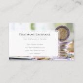 Eleganter Finanzexperte mit weißem Euro-Geld Visitenkarte (Rückseite)