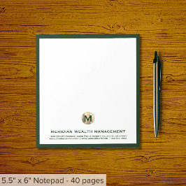 Eleganter finanzieller Notepad Notizblock