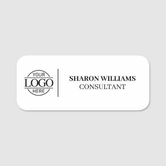 Eleganter Firmenlogo Mitarbeiter von Magnetic Namensschild (Vorderseite)