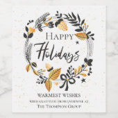 Eleganter Firmenname Weihnachten Weinetikett (Einzelnes Label)