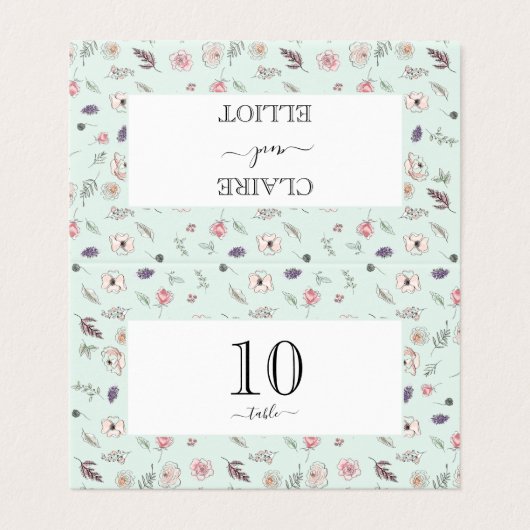 Eleganter Flachbildschirm Moderner Botanischer Grü (Außenseite Aufgefaltet)